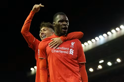 Niềm vui của Benteke khi ghi bàn phá thế bế tắc. Ảnh: Reuters.