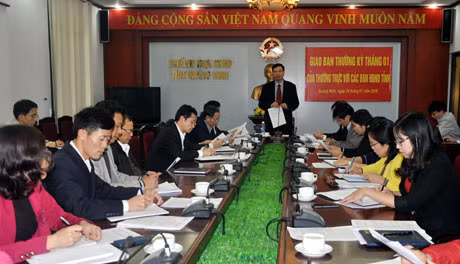 Đồng chí Nguyễn Đức Long, Phó Bí thư Tỉnh ủy, Chủ tịch HĐND tỉnh kết luận cuộc họp