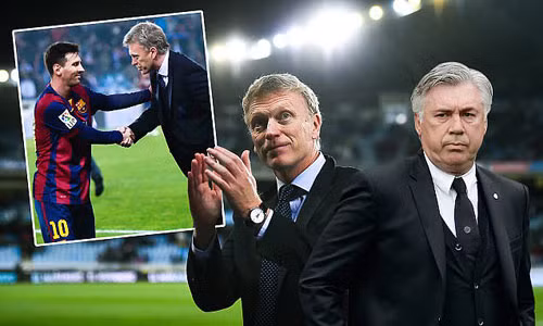 HLV Moyes (giữa) muốn làm nên kỳ tích trước Real