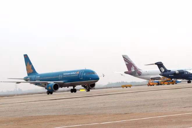 Máy bay của Vietnam Airlines chuẩn bị cất cánh