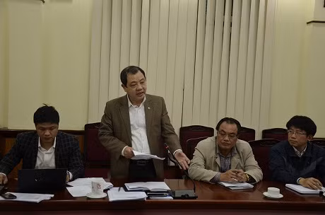 đồng chí Nguyễn Quang Thảo, Trưởng phòng An toàn thực phẩm và Công nghệ sinh học, Vụ Khoa học và Công nghệ phát biểu tại buổi làm việc
