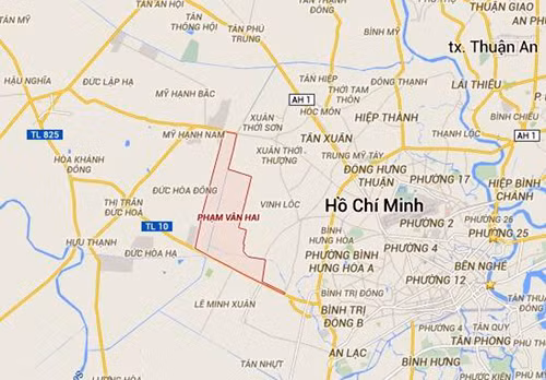 Khu vực nơi trực thăng mất liên lạc (khoanh đỏ).