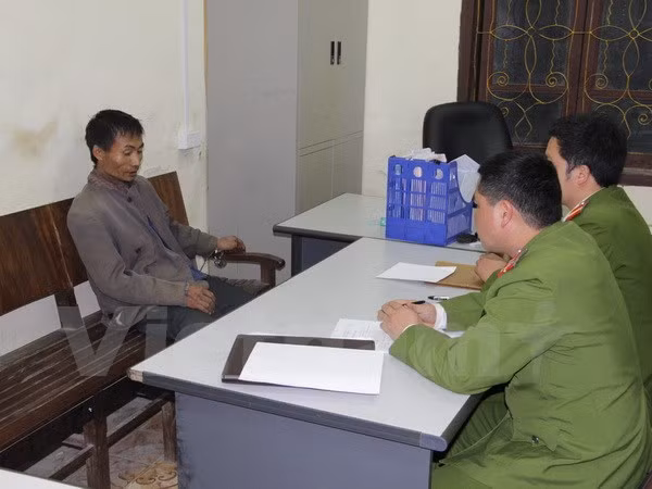 Đối tượng Tráng A Trá tại cơ quan công an. (Nguồn: Công an tỉnh Sơn La)