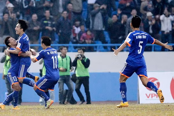 T.Quảng Ninh ăn mừng chiến thắng trước Đồng Tháp ở vòng 4 V-League