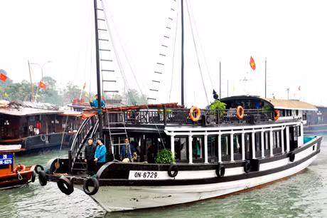 Và trên mặt Vịnh đã xuất hiện những tàu được sơn mầu trắng, mang đến một hình ảnh mới cho du lịch Hạ Long.