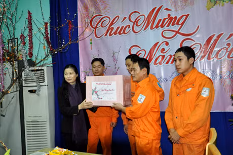 Chúc Tết cán bộ Chi nhánh Điện TP Hạ Long.