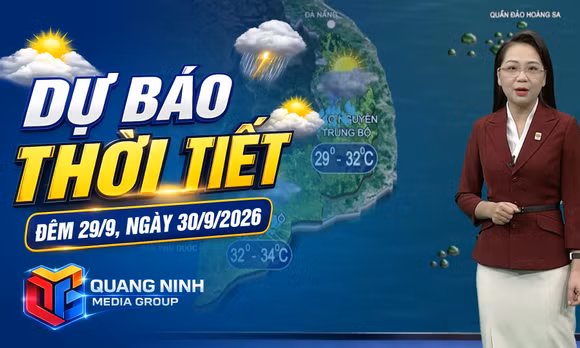 Dự báo thời tiết đêm 29, ngày 30/9/2026
