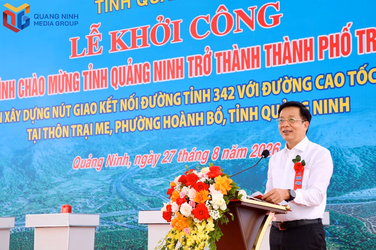 Đồng chí Nguyễn Văn Hồi, Ủy viên Ban Thường vụ Tỉnh ủy, Chủ nhiệm Ủy ban Kiểm tra Tỉnh ủy, phát biểu tại lễ khởi công.