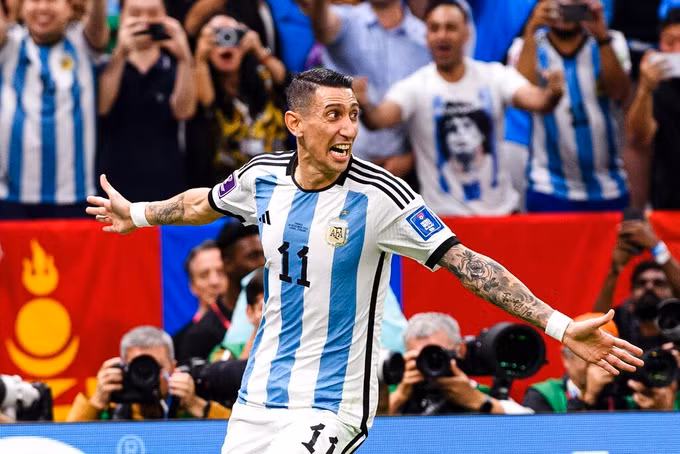 Di Maria để lại quá nhiều dấn ấn trong trận chung kết World Cup 2022 (Ảnh: AP).