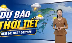 Dự báo thời tiết đêm 4/9, ngày 5/9/2026