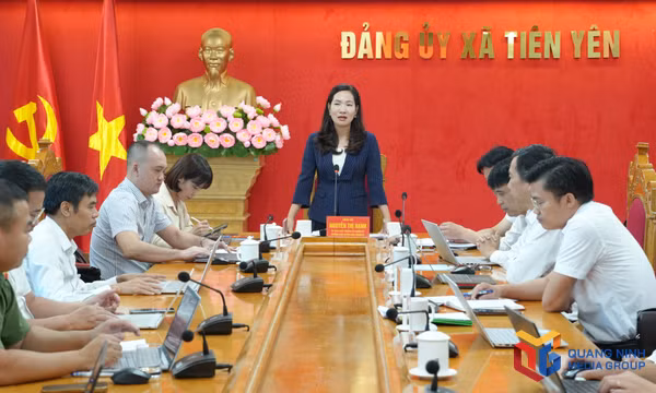 Ban Tuyên giáo Thành ủy làm việc với Ban Thường vụ Đảng ủy xã Tiên Yên 