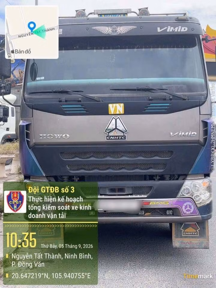 Xe đầu kéo bị tước Giấy chứng nhận kiểm định nhưng vẫn được đưa ra tham gia giao thông.