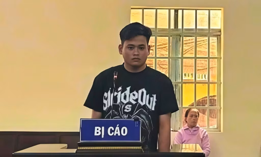 Bị cáo Hậu tại phiên tòa xét xử
