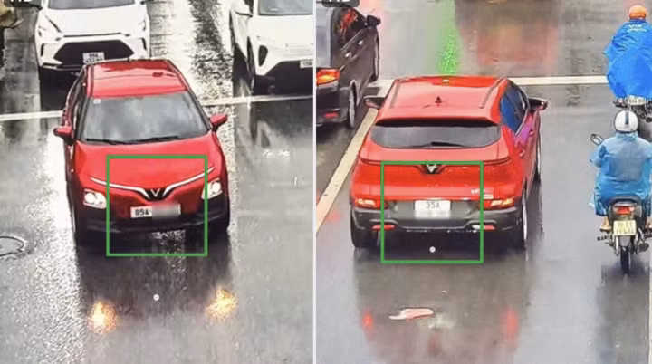 Ô tô dùng 2 biển số khác nhau lưu thông trên đường.