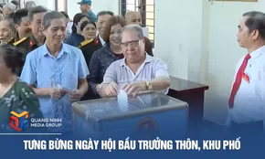 Tưng bừng ngày hội bầu trưởng thôn, khu phố