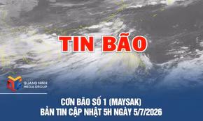 Cơn bão số 1 (Maysak) - Bản tin cập nhật 5h ngày 5/7/2026