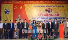 Công bố Quyết định xã Quảng Lợi đạt chuẩn NTM và Quyết định thành lập Đảng bộ xã Quảng Tân, tháng 1-2020