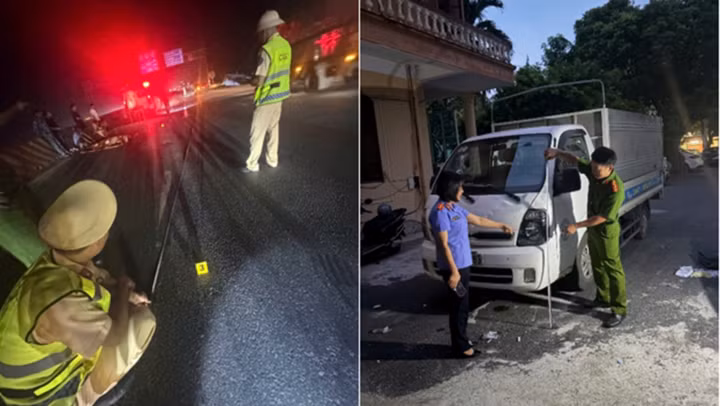 Cơ quan chức năng khám nghiệm hiện trường vụ TNGT (Ảnh: Cơ quan CSĐT Công an tỉnh Hưng Yên)