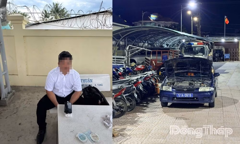 Tài xế và phương tiện vi phạm tại cơ quan Cảnh sát giao thông.