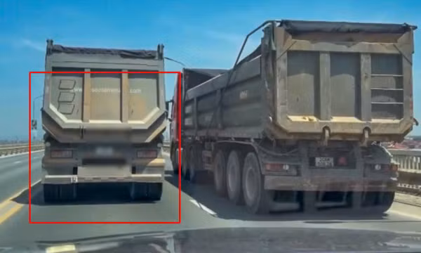 Xử phạt tài xế xe đầu kéo chạy chậm 'quyết' ôm làn trái trên cầu Thăng Long