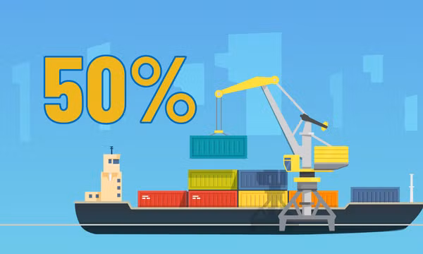 50% - là tỷ trọng hàng hóa qua các cảng Quảng Ninh được vận chuyển bằng đường thủy nội địa