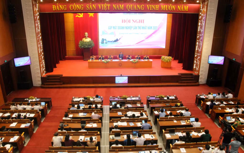 Tỉnh Quảng Ninh tổ chức hội nghị gặp mặt doanh nghiệp lần thứ nhất năm 2022 với sự tham dự của hơn 400 doanh nghiệp (5-2022). Ảnh: Thu Chung