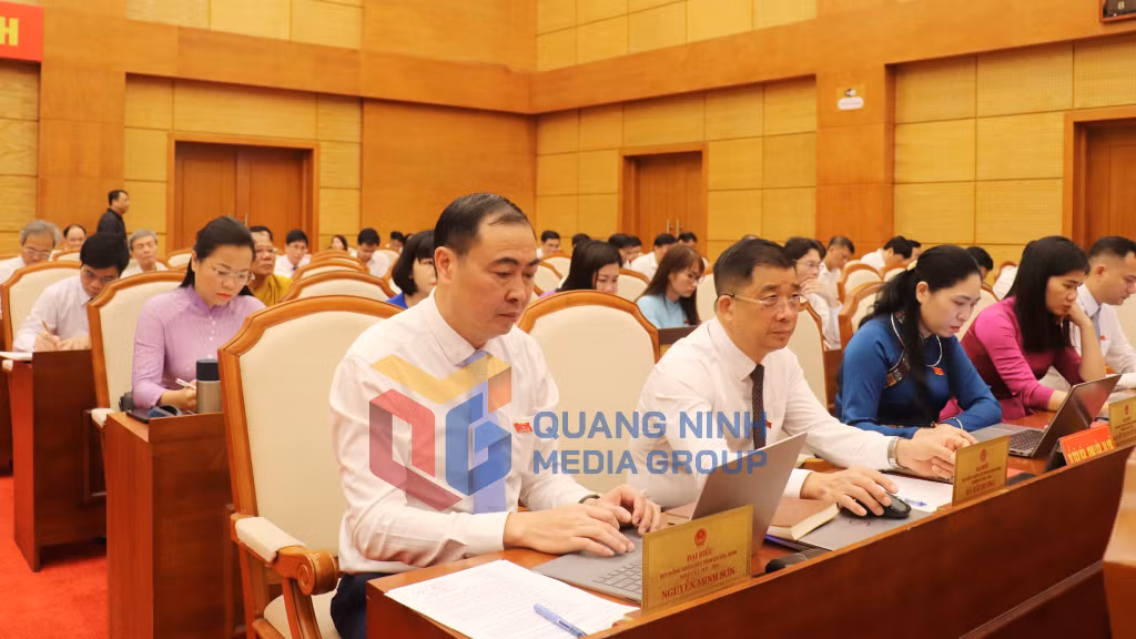Các đại biểu nghiên cứu tài liệu tại kỳ họp (9-2024). Ảnh: Thu Chung