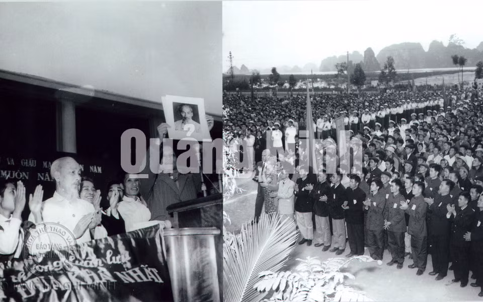 Chủ tịch Hồ Chí Minh tặng đồng bào, cán bộ, các lực lượng vũ trang tỉnh Quảng Ninh tấm ảnh chân dung của Người (2-2-1965).