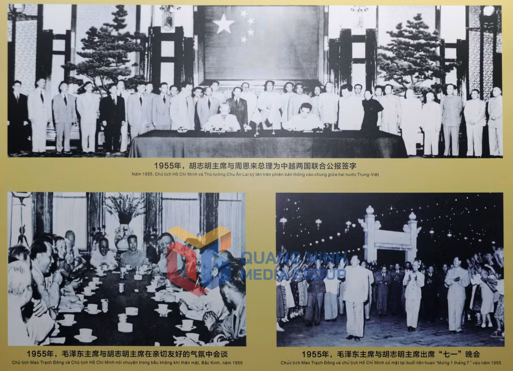 Chủ tịch Hồ Chí Minh thăm và làm việc tại Trung Quốc năm 1955. Ảnh: Tư Liệu