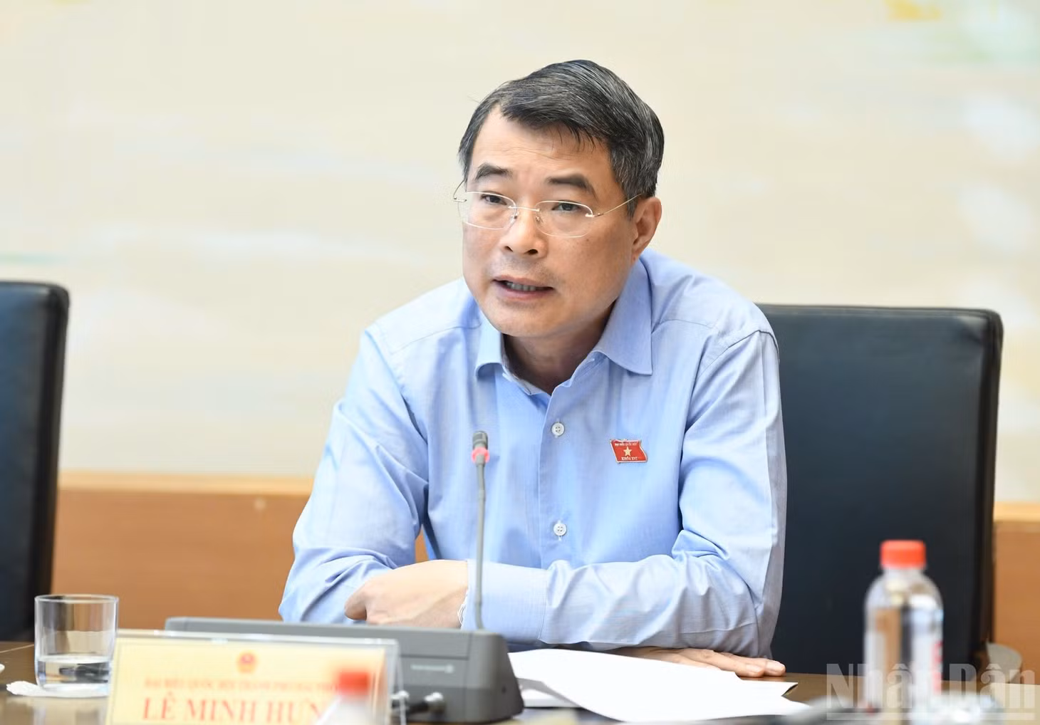 Thủ tướng Chính phủ Lê Minh Hưng phát biểu ý kiến trong phiên thảo luận tại tổ chiều 24/10. (Ảnh: DUY LINH)
