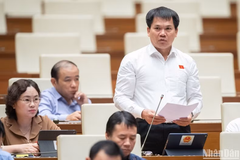 Đại biểu Dương Khắc Mai (đoàn Đắk Nông) góp ý kiến vào dự thảo Luật. (Ảnh: DUY LINH)