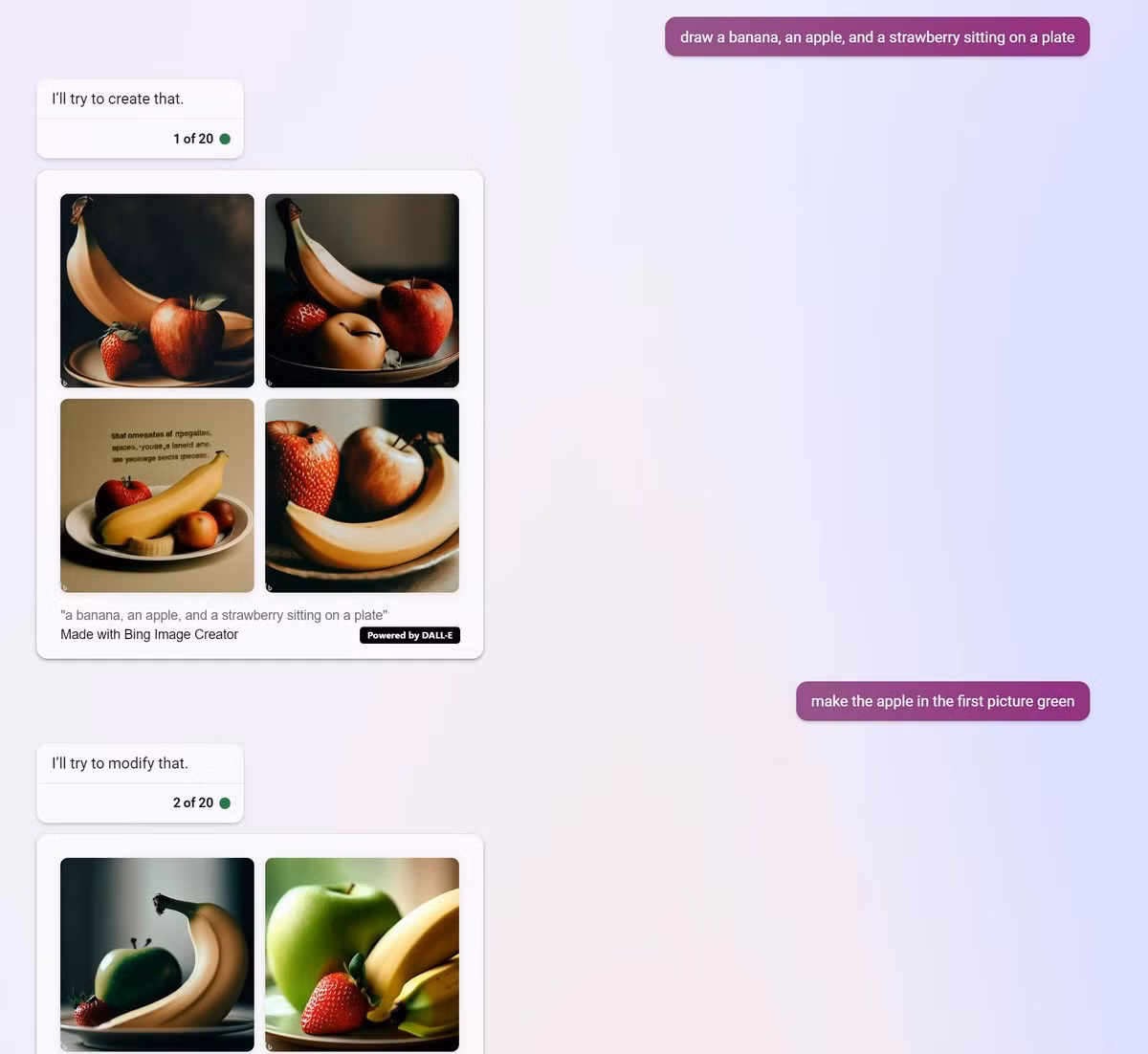 Chế độ Creative Mode của Bing Chat cho phép người dùng yêu cầu vẽ tranh theo từ khóa mô tả và liên tiếp hoàn thiện các chi tiết. Ảnh: PCWorld.