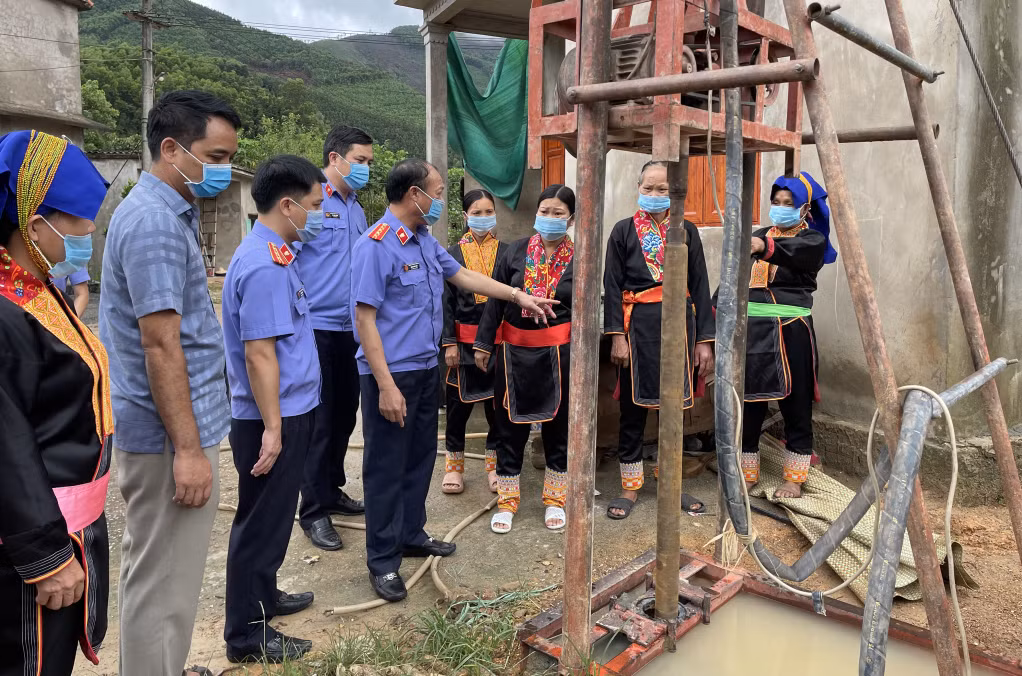Công trình giếng khoan do Viện Kiểm sát nhân dân tỉnh hỗ trợ kinh phí xây dựng tại xã Đồn Đạc, huyện Ba Chẽ.