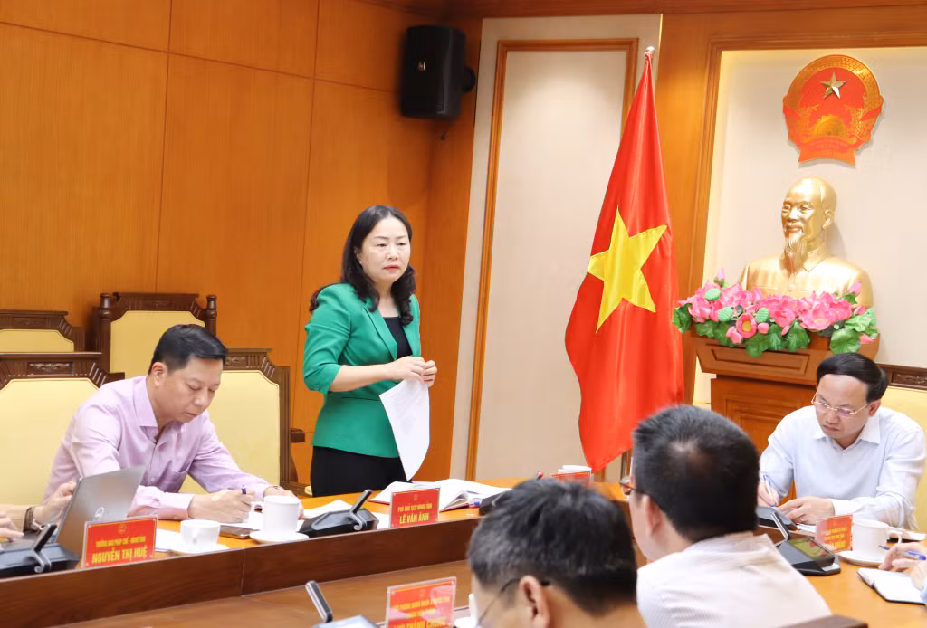 Đồng chí Vi Ngọc Bích, Phó Chủ tịch Thường trực HĐND tỉnh, phát biểu tại hội nghị.