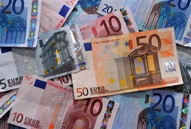 Đồng 5,10, 20 và 50 euro. (Ảnh: AFP/TTXVN)