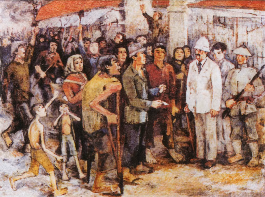 Đình công năm 1936 - tranh sơn dầu của họa sĩ Bùi Đình Lan.