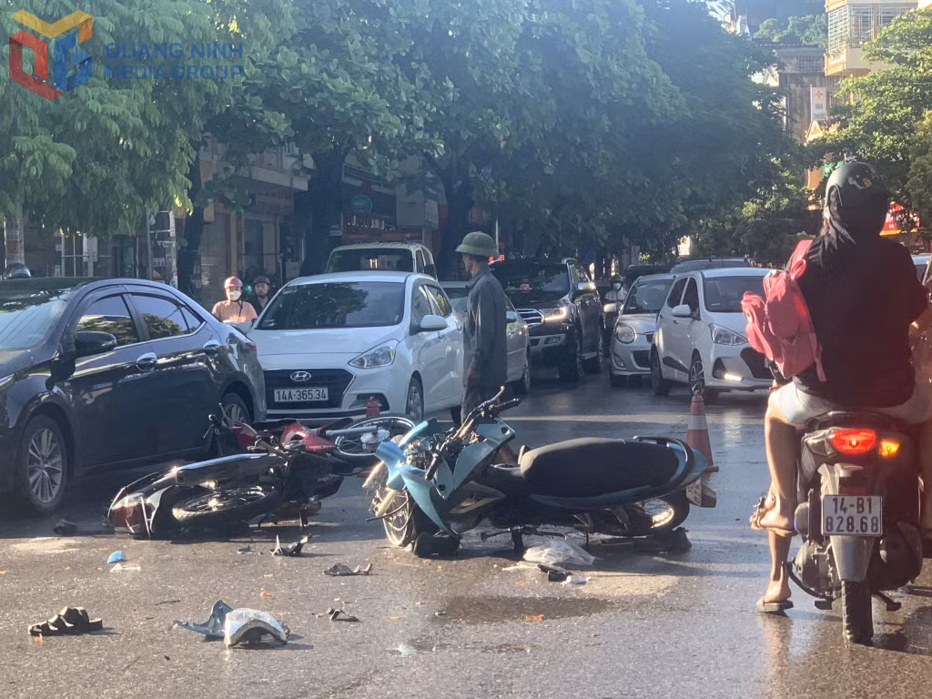 Một vụ TNGT xảy ra trên địa bàn phường Cao Xanh có nguyên nhân của việc người điều khiển xe mô tô sang đường không quan sát. 