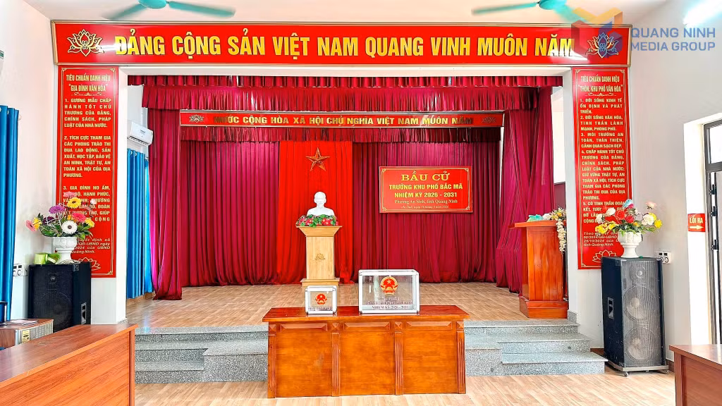 Khu phố Bắc Mã, phường Uông Bí, sẵn sàng cho bầu cử trưởng khu. Ảnh: Huyền Trang (phường Uông Bí)