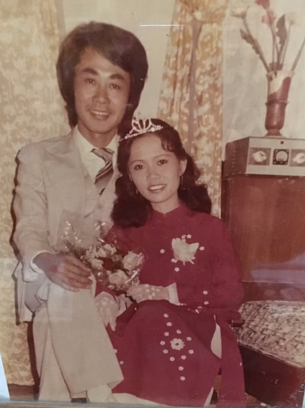 NSND Quang Thọ và vợ thời trẻ.
