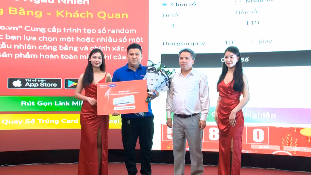 Một đại lý điện máy ở TP Cẩm Phả đã may mắn trúng giải Nhất tại chương trình “Quay số trúng thưởng” của hội nghị.