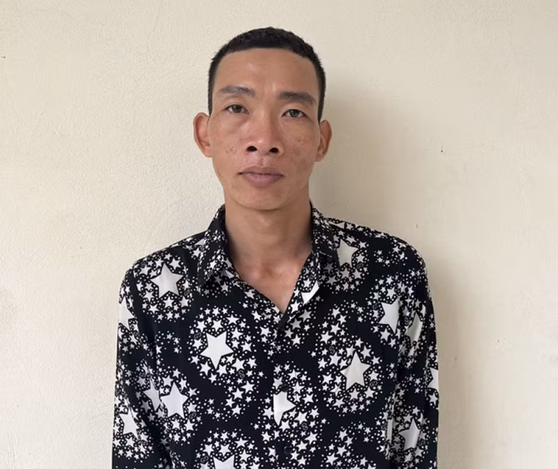 Đối tượng Lý tại cơ quan Công an.