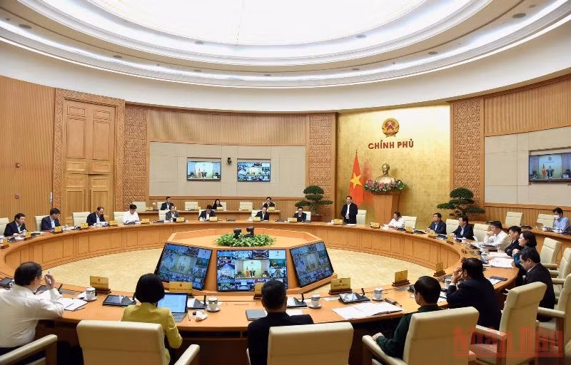 Điểm cầu tại Trụ sở Chính phủ.