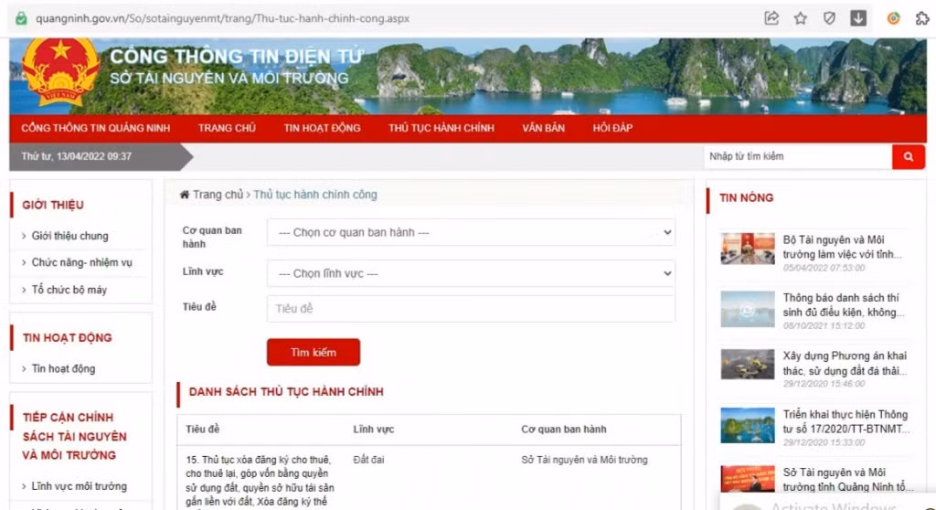 Quy trình TTHC thuộc thẩm quyền giải quyết được Sở công khai, minh bạch.