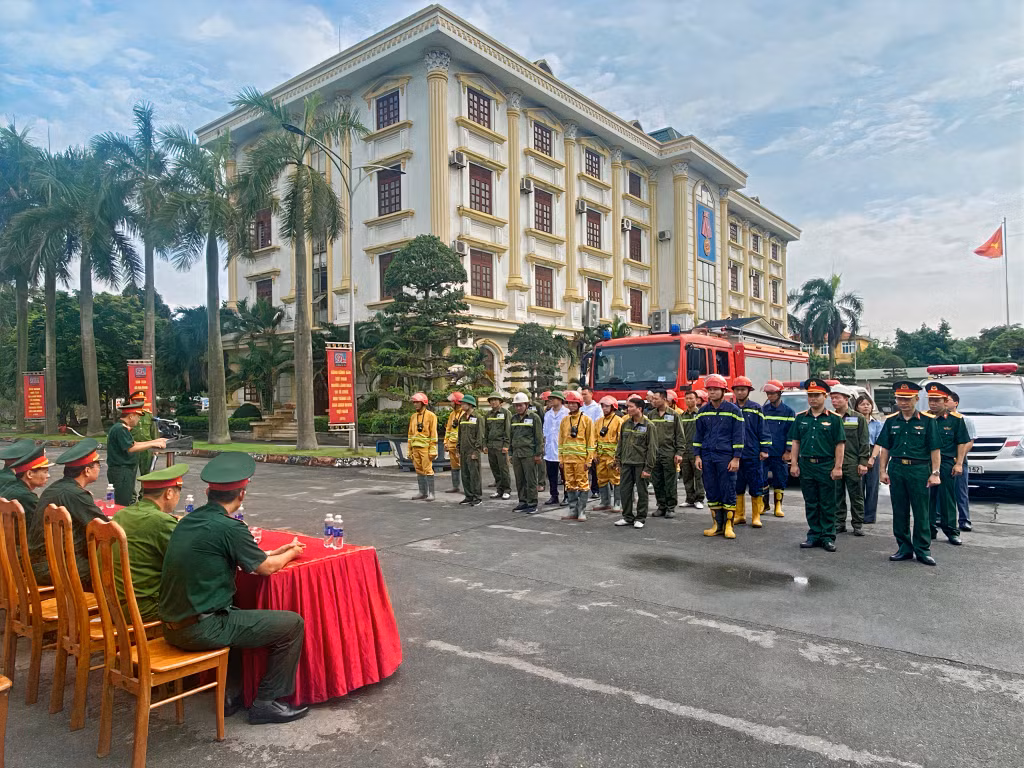 Các lực lượng Công ty 91 tham gia diễn tập.