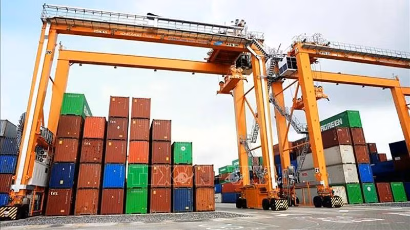 Kho bãi container tại cảng Gemalink, tỉnh Bà Rịa-Vũng Tàu. (Ảnh: TTXVN)