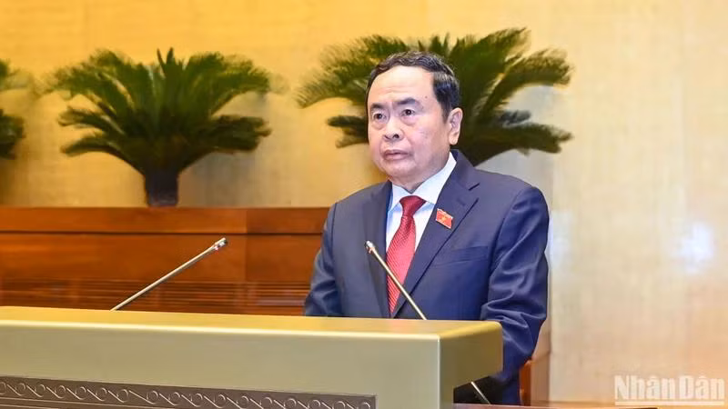 Chủ tịch Quốc hội Trần Thanh Mẫn phát biểu khai mạc phiên chất vấn.