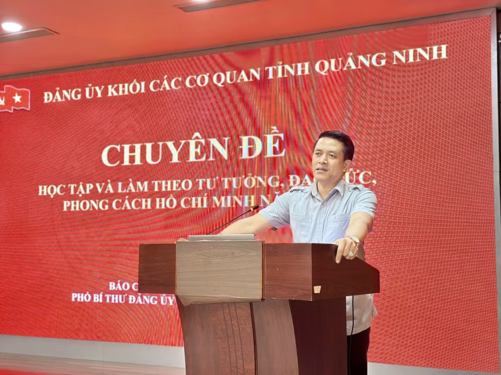 Đại diện Đảng ủy khối các cơ quan tỉnh quán triệt chuyên đề 