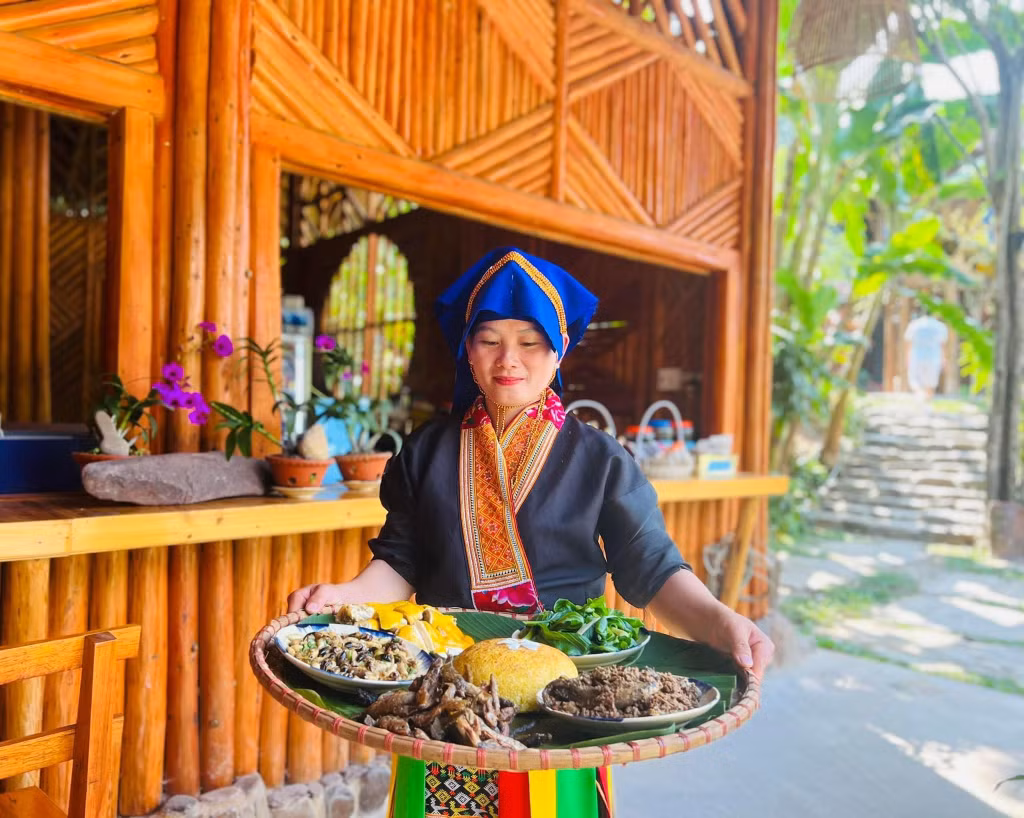 Nguồn thực phẩm phục vụ du khách tại Khu du lịch Kỳ Thượng - Am Váp farm được chế biến từ nông sản do người dân địa phương nuôi trồng.