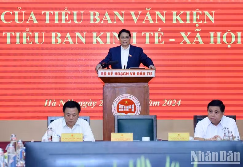 Thủ tướng Phạm Minh Chính phát biểu chỉ đạo. (Ảnh: Trần Hải)