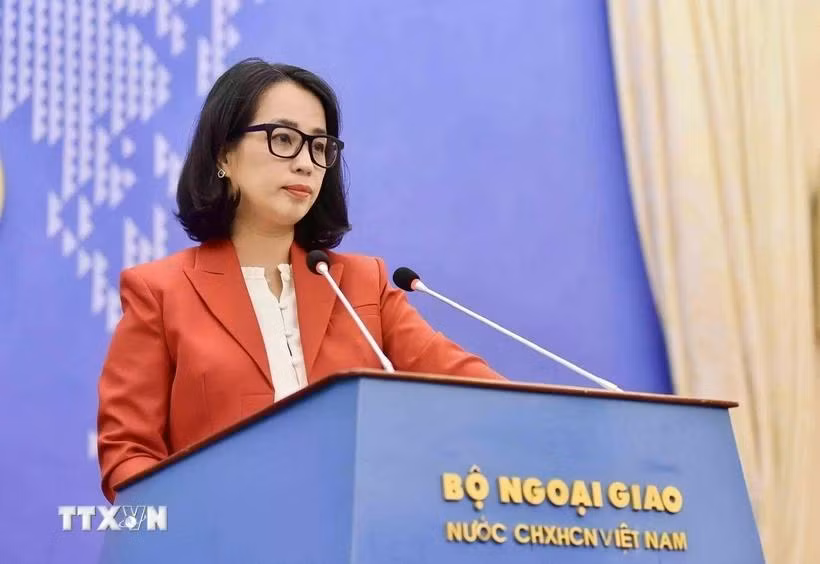 Người phát ngôn Bộ Ngoại giao Phạm Thu Hằng. (Ảnh: Minh Đức/TTXVN)